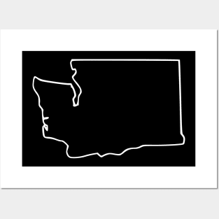 Washington US State Map Lineart STATE-1 Posters and Art